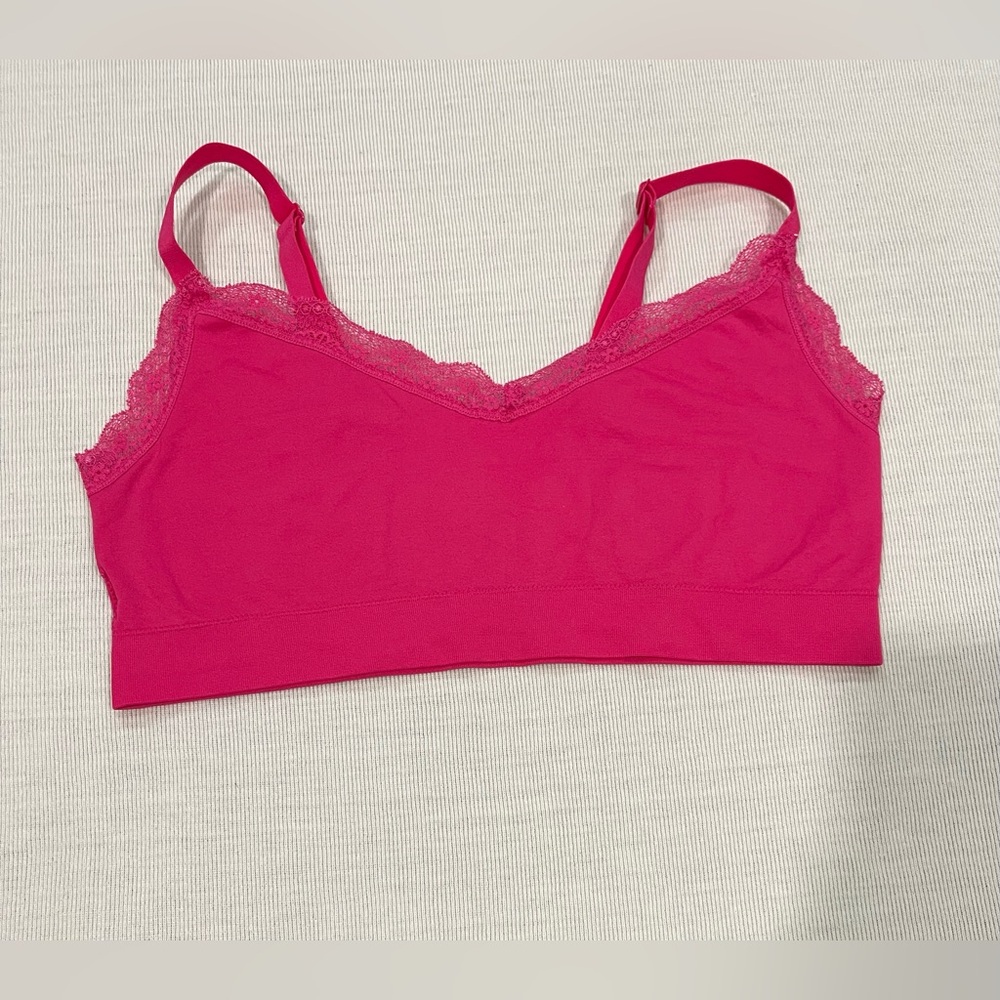 Arula Lace Detail Sports Bra in "Raspberry Sorbet" Women Size A  (XL 14-16) NWOT